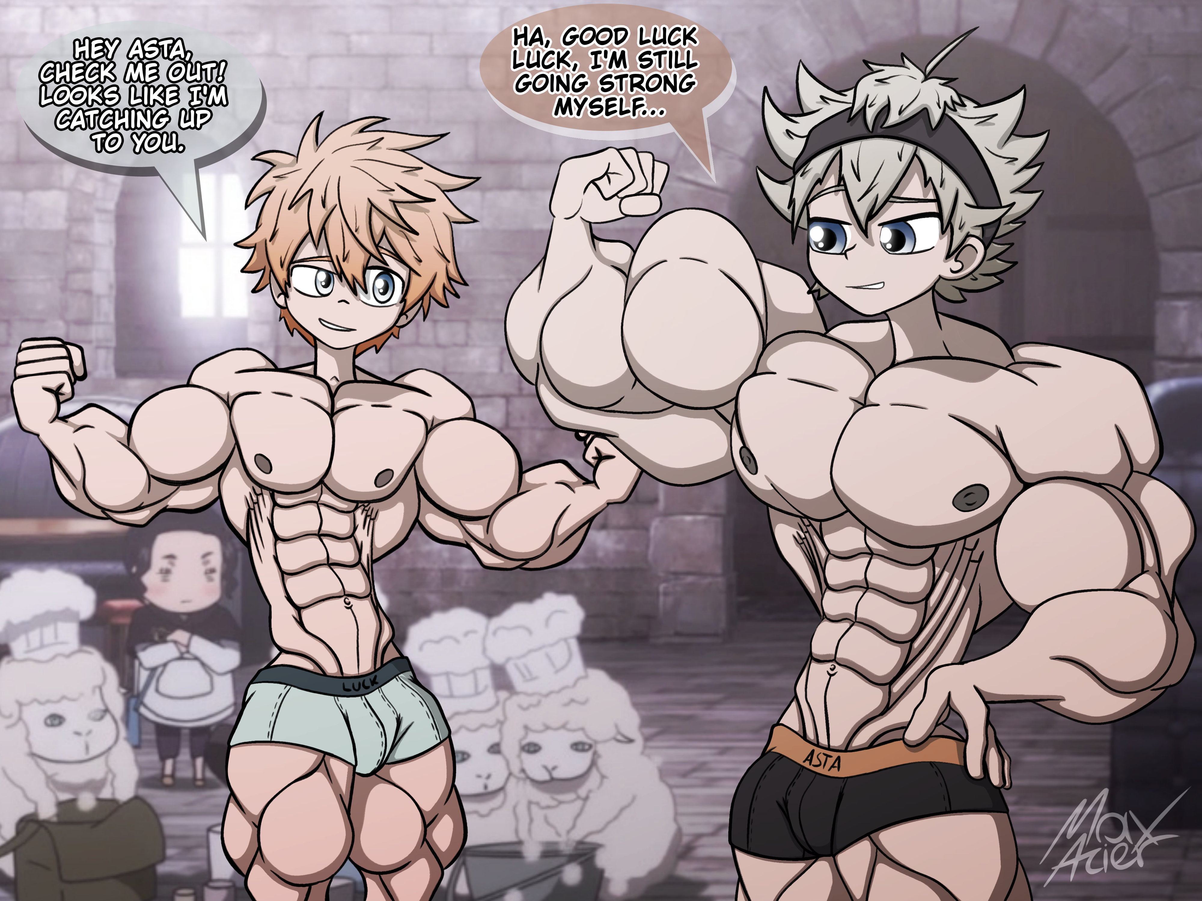 Luck and Asta (from Black Clover)